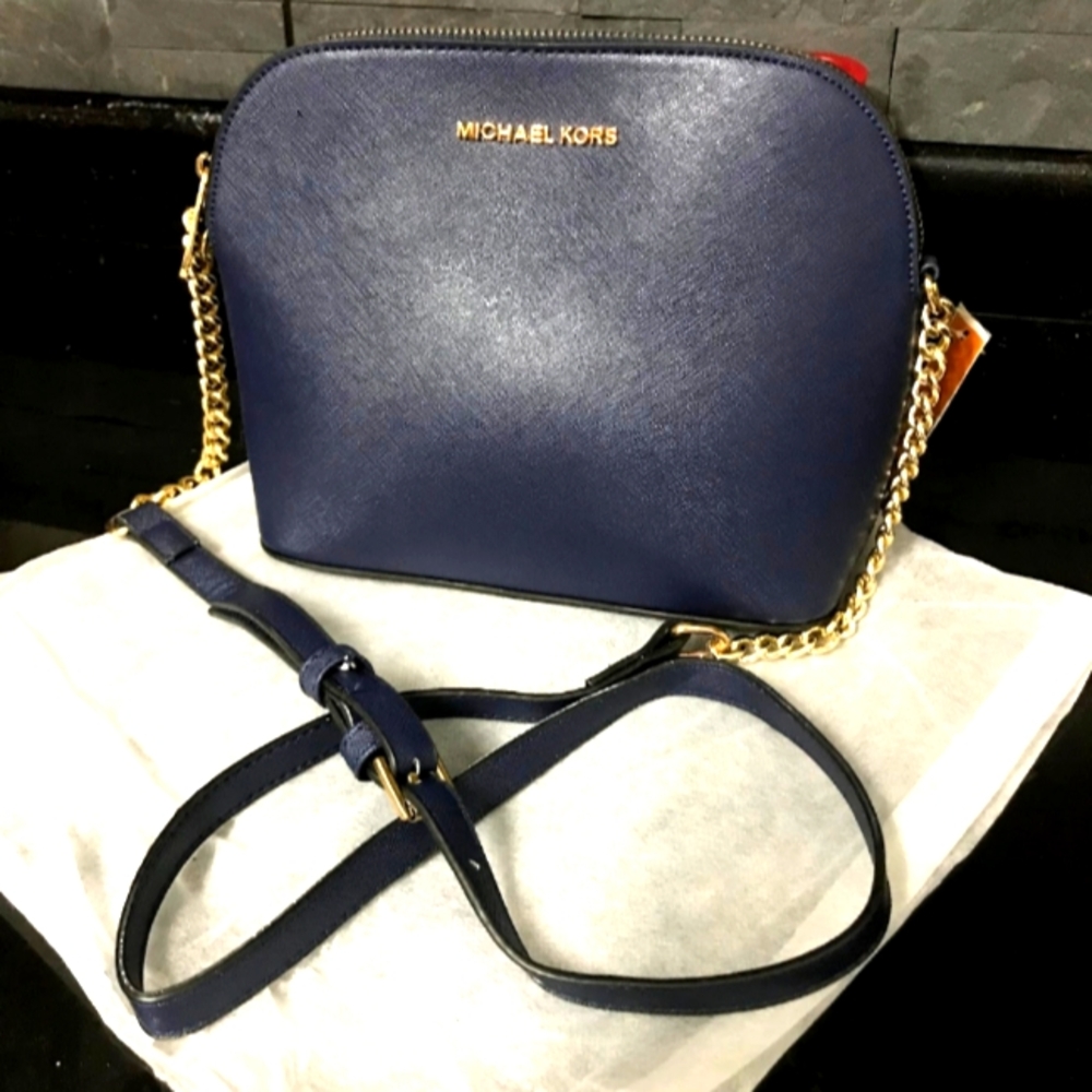 NWT Michael Kors  Chain Shoulder/Crossbody Bag (Navy)